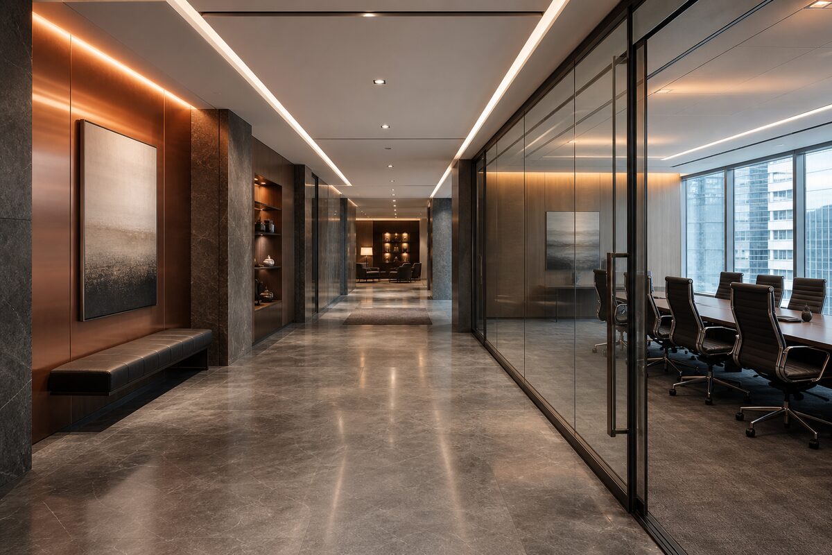 A quiet boardroom set for a carrier meeting